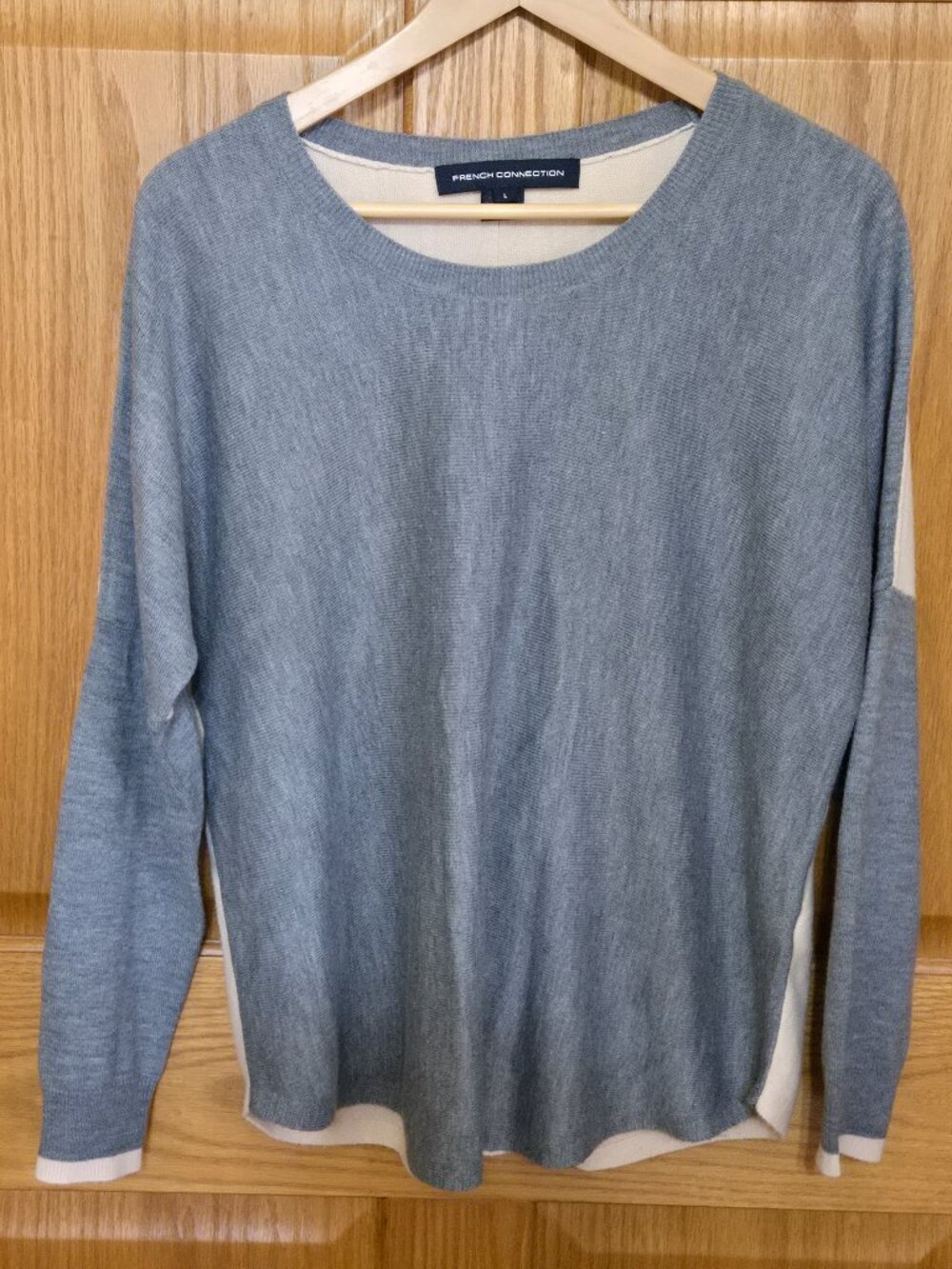 cute women's sweater gray and pink size L